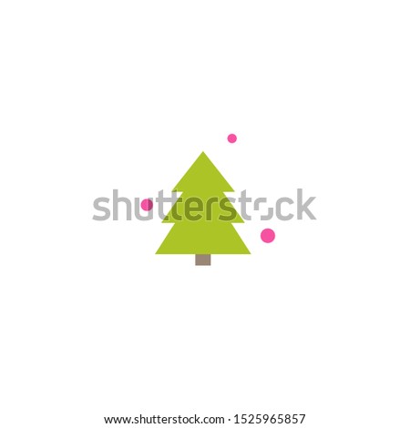 Christmas green fir tree icon on white background. Spruce sign isolated on white background. Vector flat illustration. Winter button. New year badge. 