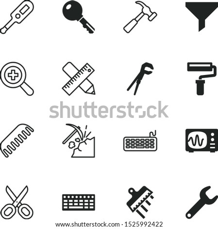 tool vector icon set such as: beauty, fashion, info, tunnel, plastering, painting, test, mining, plastic, fossil, eps, carpenter, signal, medical, best, private, wave, accessories, thermometer