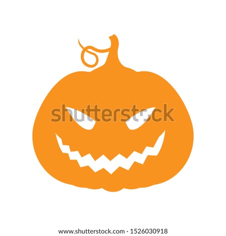 Halloween pumpkin vector icon illustration isolated on white   background.