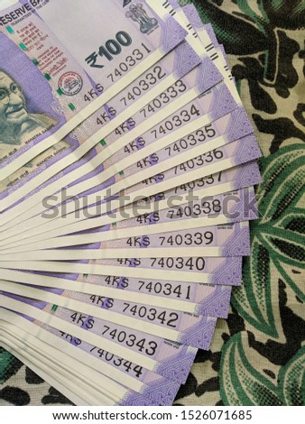 new indian 100 rupees notes. This is money