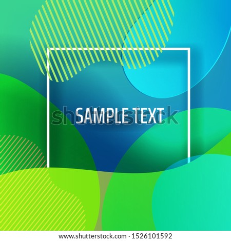White frame with colorful abstract geometric background. Eps10 vector design template with sample text