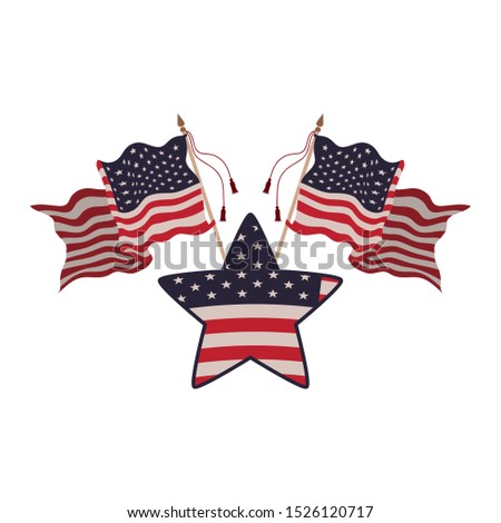 united states flag with star isolated icon vector illustration design