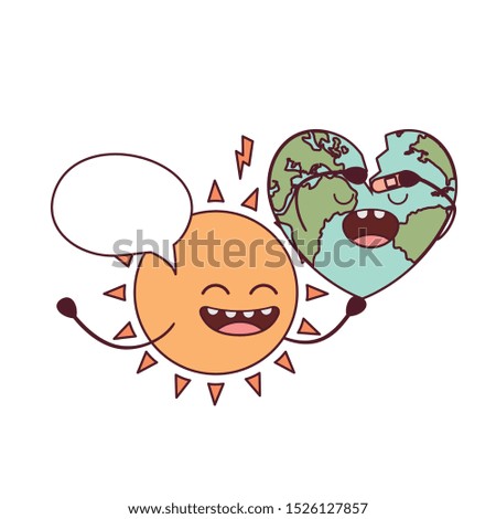 planet earth kawaii isolated icon vector illustration design