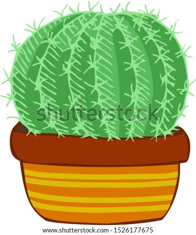 Succulente plant, cactus. Nature clip-art