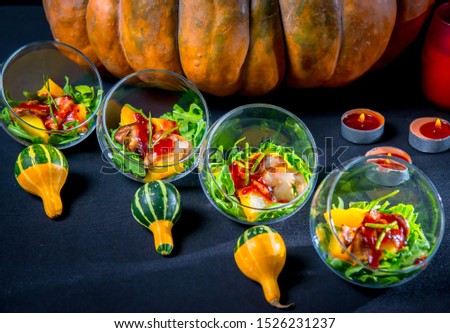Halloween Pumpkin With Different Snacks