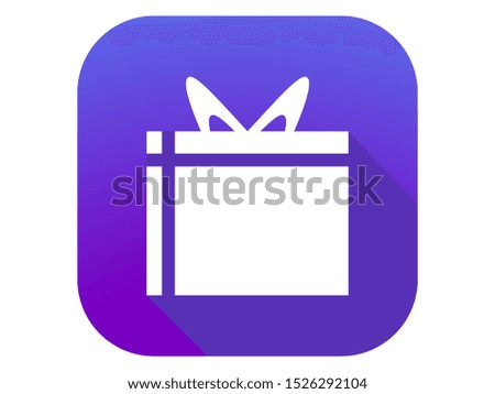 Gift box flat icon with long shadow. Black friday sale. Vector illustration