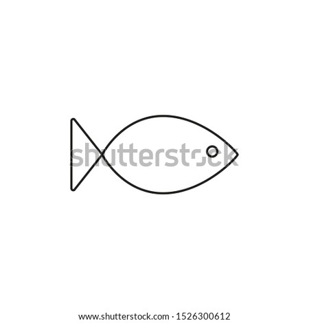 Fish, food, sea icon. Vector illustration, flat design.
