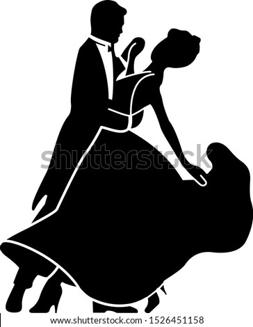 Couple dancing ballroom dance. Vector illustration eps 10 Royalty-Free Stock Photo #1526451158
