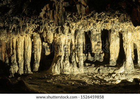 Picture from the inside of a stalactite cave
