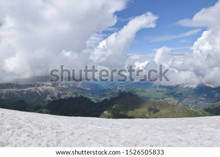 Cliff on the marmolada mountain in northern italy