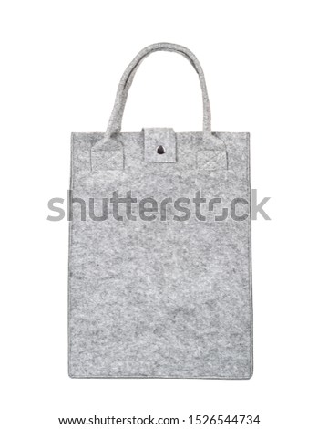 Felt shopping bag isolated on white background Royalty-Free Stock Photo #1526544734