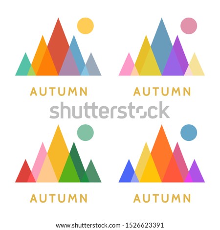 Autumn concept illustration set. Vector drawings in colorful style.