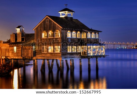 The Pier Cafe in Seaport Village San Diego, California.