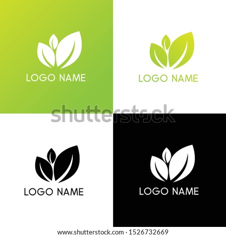 Leaf Logo Symbol Green B&W Concept Gradient Versions Latest Organic Natural Logotype