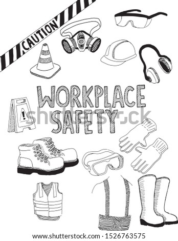 doodle of workplace safety elements