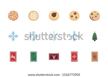 bundle of merry Christmas icons a vector illustration design