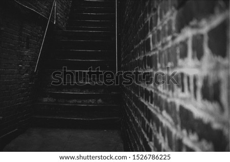 Black and white stairs in an alley