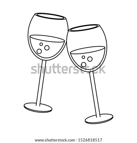 wineglasses icon over white background, vector illustration