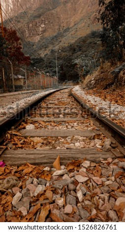 train tracks in fall - Perú inca trail