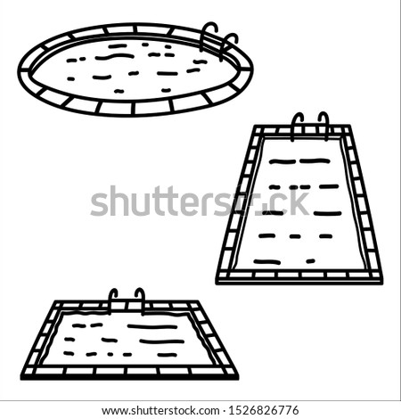 set of swimming pool. vector illustration.