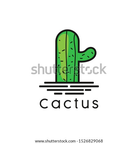 Cactus logo design badges vector Illustrations