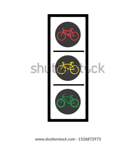bike bicycle icon vector traffic light. Stock vector illustration isolated on white background.