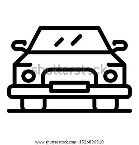 City car icon. Outline city car vector icon for web design isolated on white background