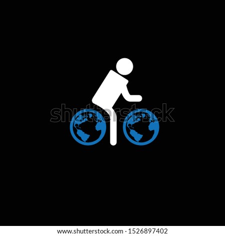 cycling world logo vector icon