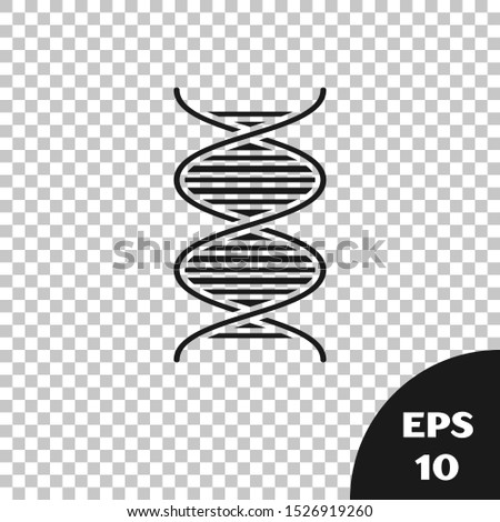 Black DNA symbol icon isolated on transparent background.  Vector Illustration