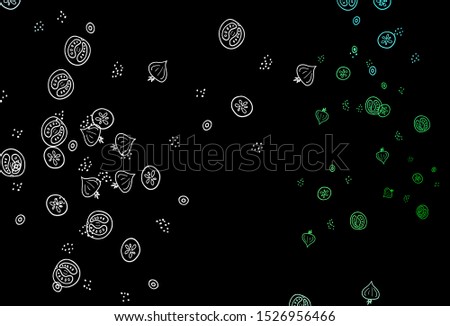 Dark Blue, Green vector template with organic meal. Glitter abstract sketch with gourmet food. Design for ad, poster, banner of cafes or restaurants.
