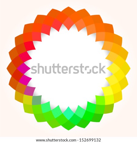 Creative Abstract Digital Flower with Round Frame for Your Text