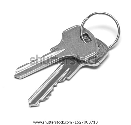 bunch of keys on a white background of isolate.