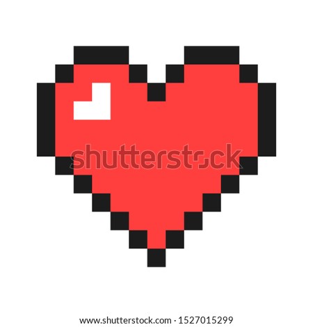 Heart. Pixel art. Retro game style. Vector illustration.