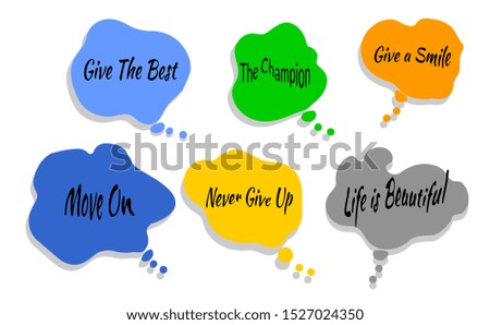 Set of motivation speech bubbles collection. Doodle speech bubbles with icon for banners, posters, web and more