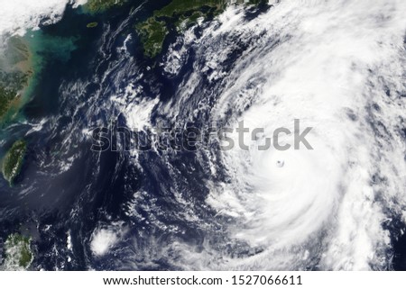Typhoon Hagibis heading towards Japan in October 2019 - Elements of this image furnished by NASA Royalty-Free Stock Photo #1527066611