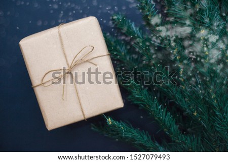 Decorative winter gift box for holiday.