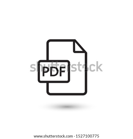 PDF icon on white. Illustration