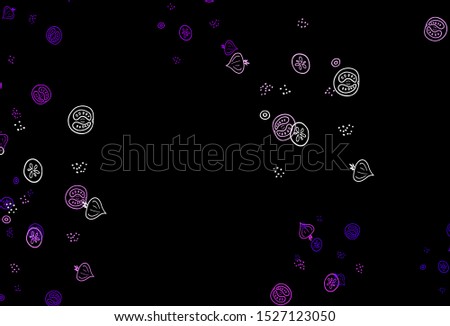 Dark Purple, Pink vector layout with restaurant food. Abstract background with colorful Fast Food illustrations. Pattern for menu of cafes, bars, restaurants.