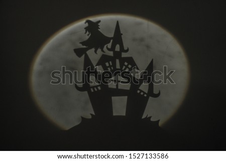 Halloween, castle witch pumpkin shadows