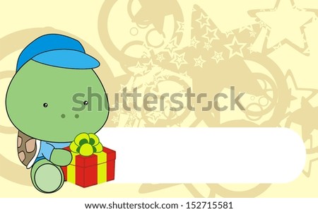 turtle baby cartoon gift box wallpaper