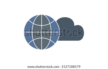 Cloud, data, global, internet, network, technology icon vector illustration.