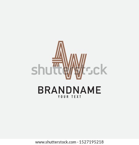 AW Letter Logo With Black Lines Design. Line Letter Symbol Vector Illustration.