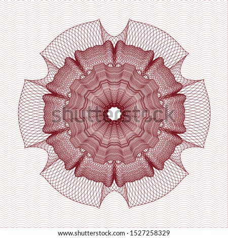 Red passport money rosette. Vector Illustration. Detailed.