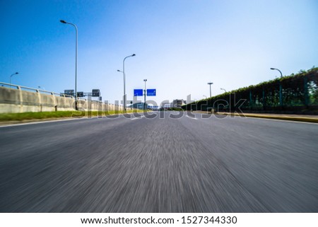 high speed view of  asphalt road 