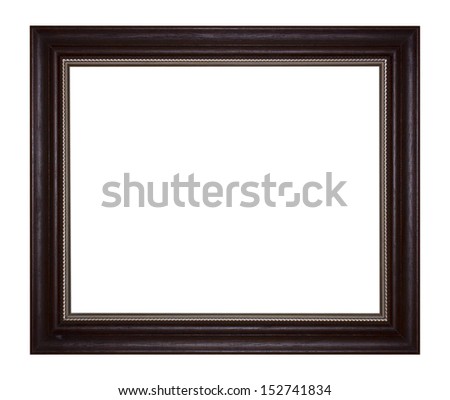 Old Antique Black  frame Isolated Decorative Carved Wood Stand Antique  Frame Isolated On White Background