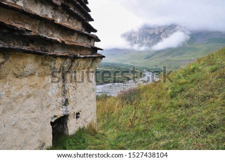 View of the tombs of the necropolis City of the Dead. Dargavs, North Ossetia, Russia.
