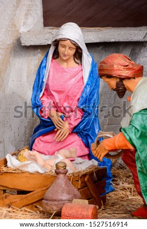 Christmas nativity scene crib , digital image picture