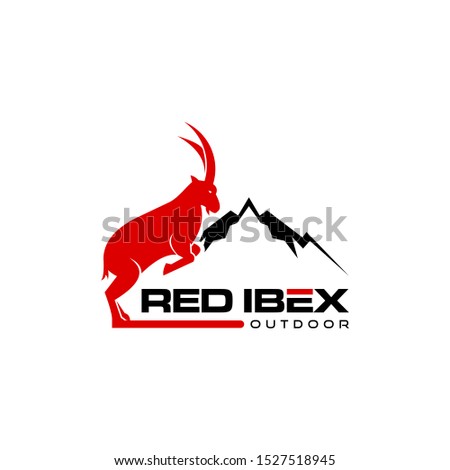 ibex logo design modern badge with mountain for climbing sport inspiration