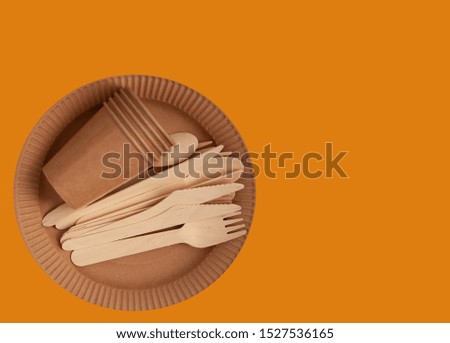 Eco paper plate on empty white background