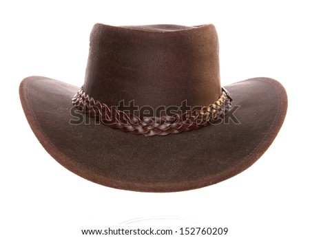 Leather Cowboy Hat studio cutout Royalty-Free Stock Photo #152760209